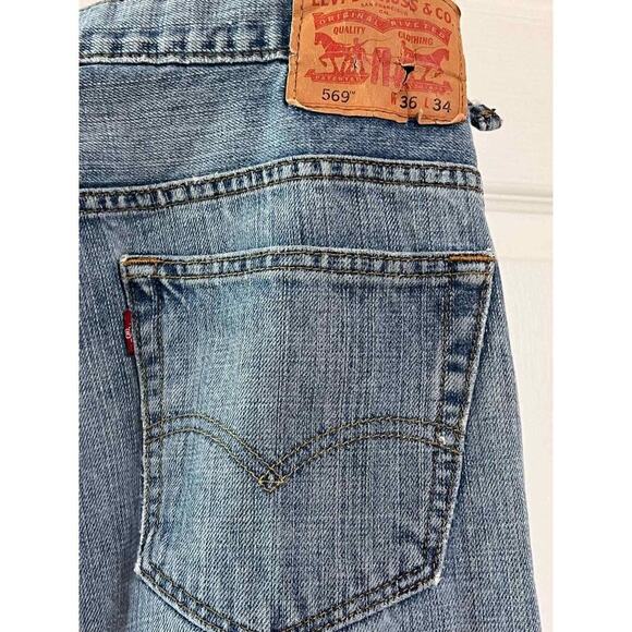 Levi’s 569 Men’s 36/34 distressed medium blue - Picture 7 of 14